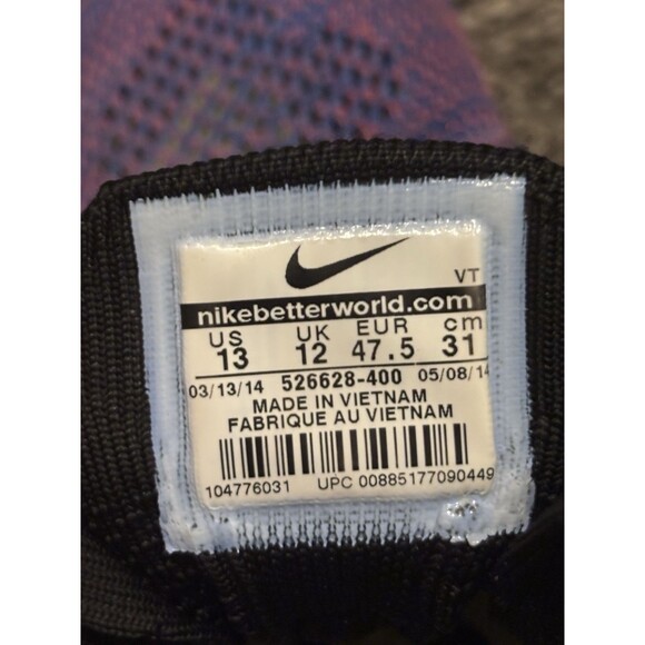 Nike Flyknit Racer  Size 13 Game Royal 526628-400 Road Racing Purple Pink main image 6